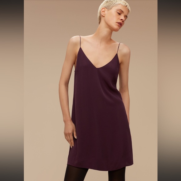 Aritzia Dresses & Skirts - Aritzia Wilfred Free Vivienne Slip Dress Maroon slip dress